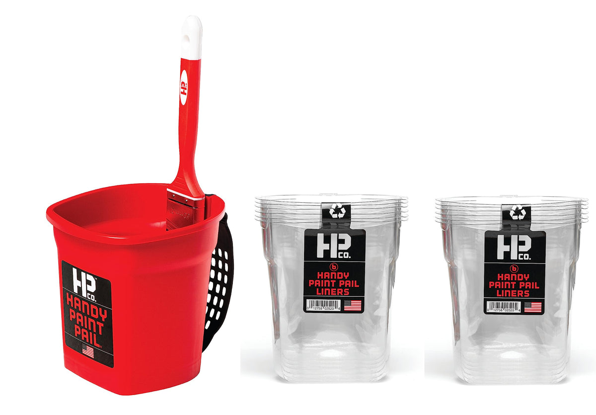 HP CO Handy Paint Pail visible for an organized painting session.