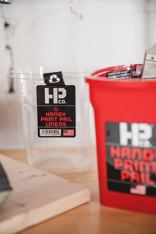 HP CO Pail and liner capacity exceeds a quart for larger jobs.