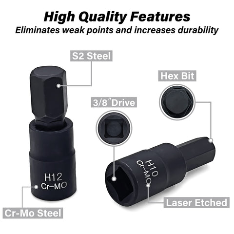 HPBBKD S2 alloy steel bits resist wear for reliable fastener drives.
