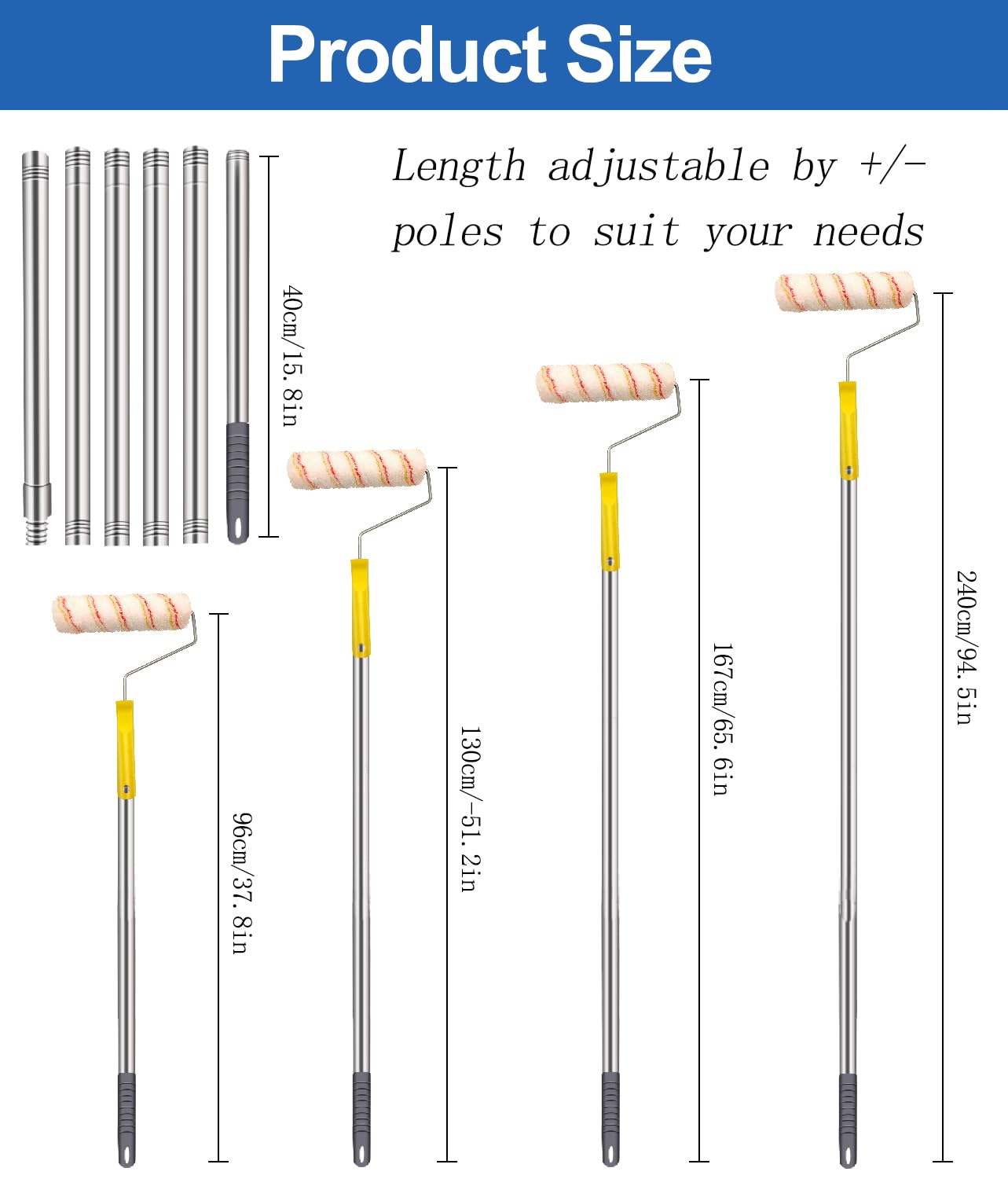 HpCuales extendable pole 8ft reaches high ceilings with ease