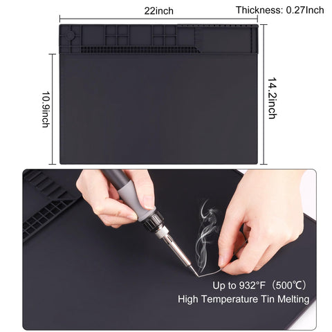 HPFIX large work mat protects furniture while repairing laptops and desktops.