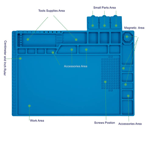 HPFIX large silicone mat offers 44cm x 30cm space for complex electronics