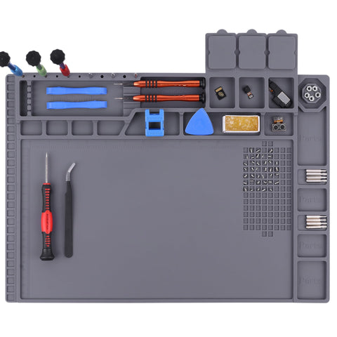 HPFIX soldering mat with compartments keeps tiny parts organized during repairs