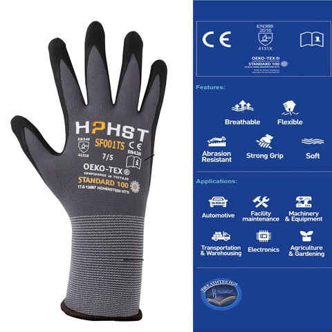 HPHST SF001TS gloves showing ergonomic 3D fit for precise tasks