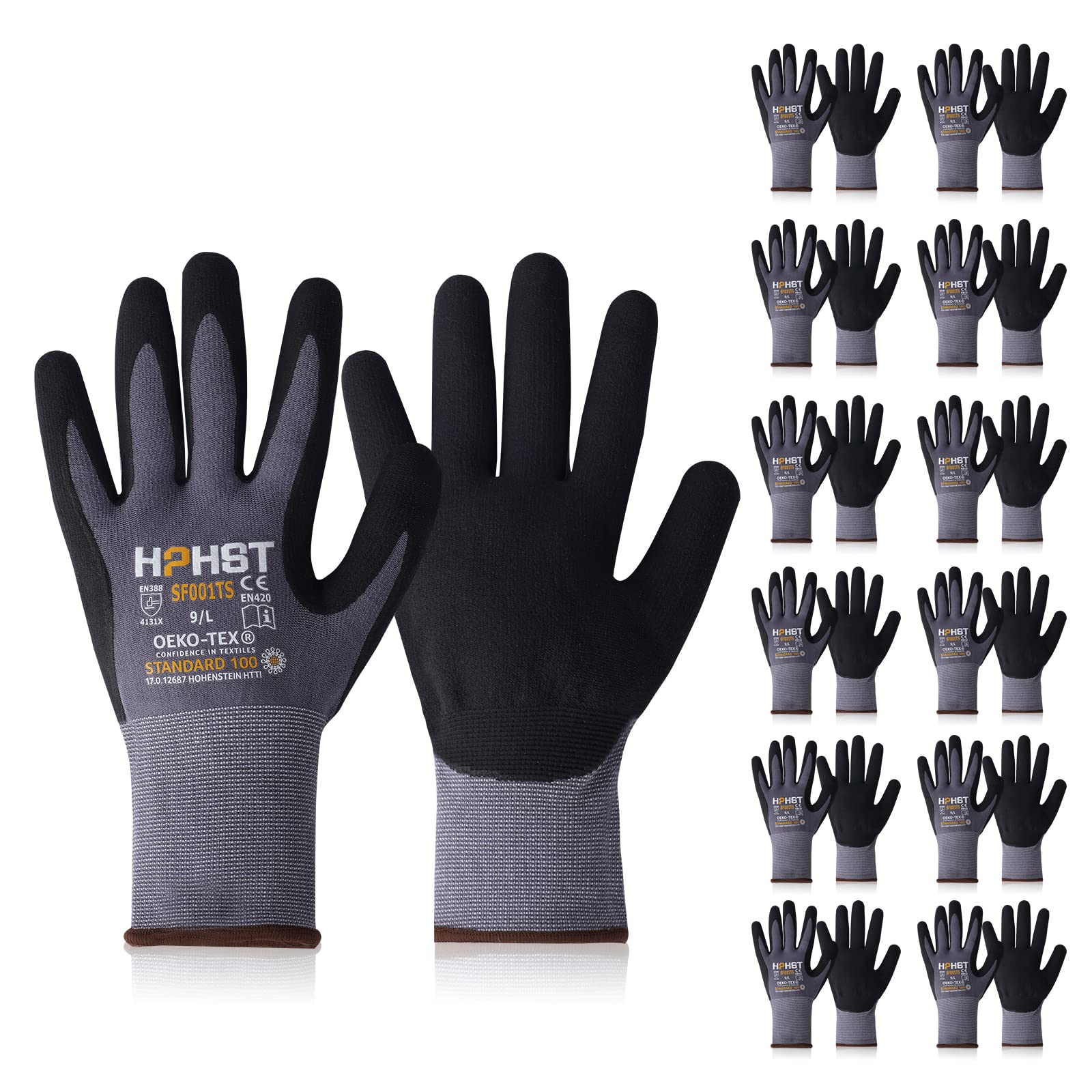 HPHST SF001TS gloves with micro-foam coating for grip on light oils