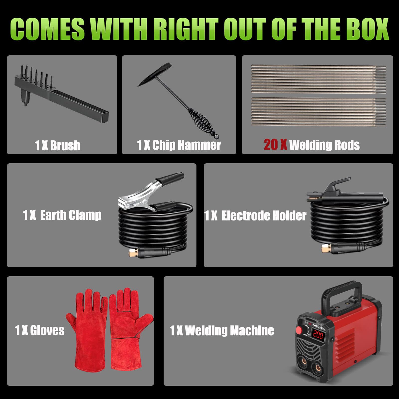 Hpoouo 200A welder compact size fits small workspaces.
