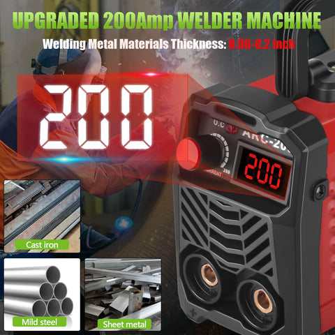 Hpoouo welder side view with handle for easy transport.