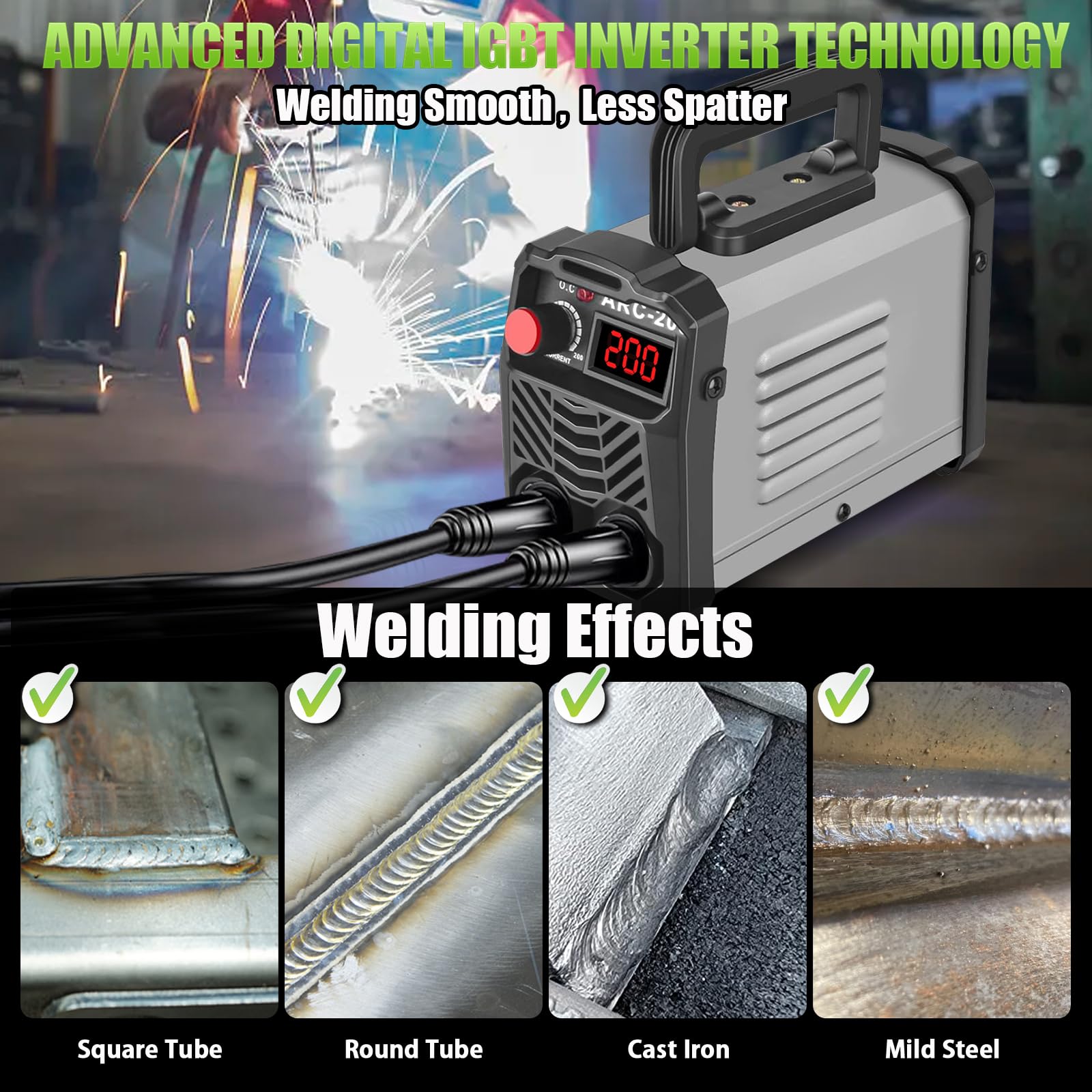 Hpoouo hot start arc force feature—eases arc initiation for smooth welding