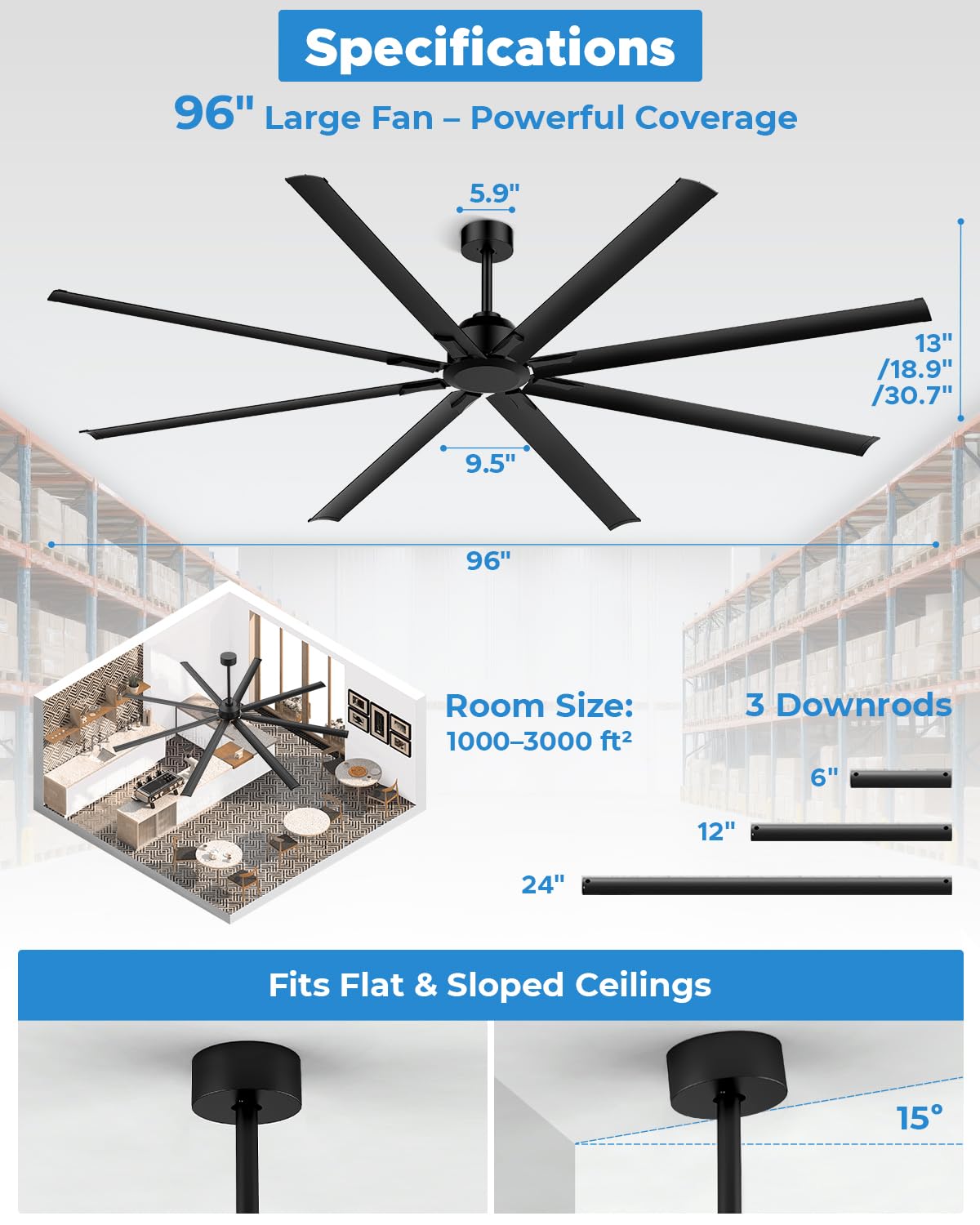 Hpxnionthr ultra-quiet motor delivers powerful cooling with low noise.