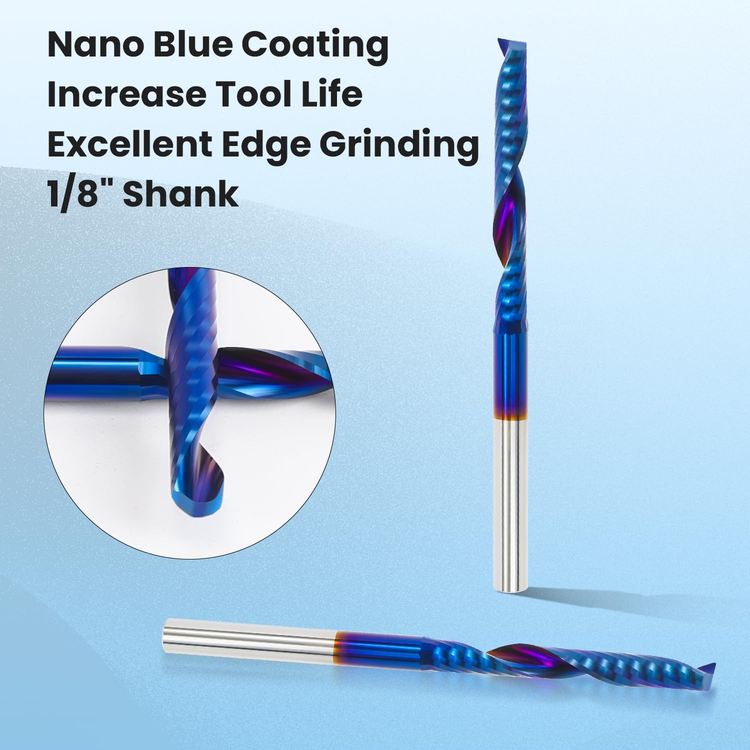 HQMaster 10-pack o flute bit cutting PVC for precise edge finishing.