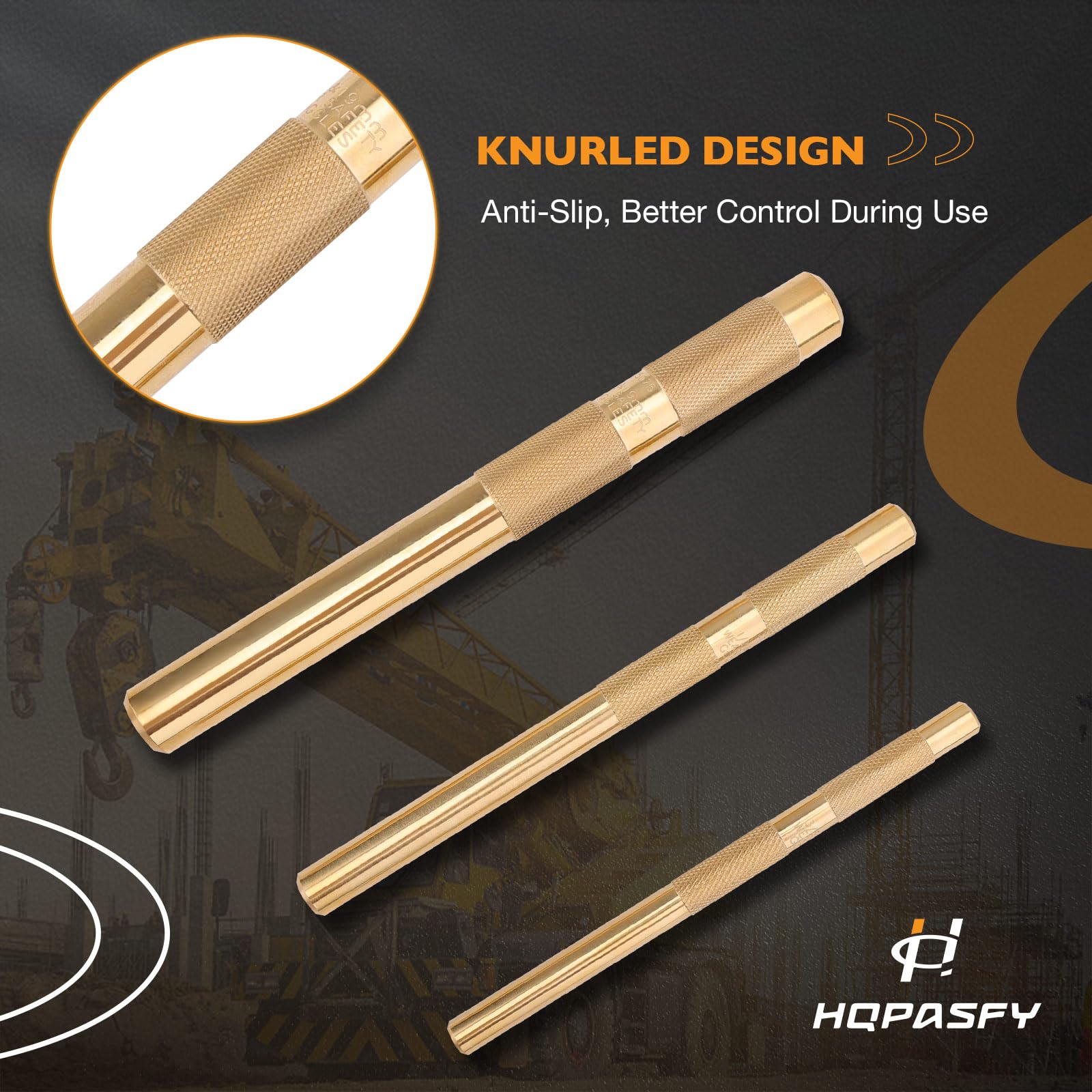 HQPASFY drift punch close up demonstrates knurl texture for better grip
