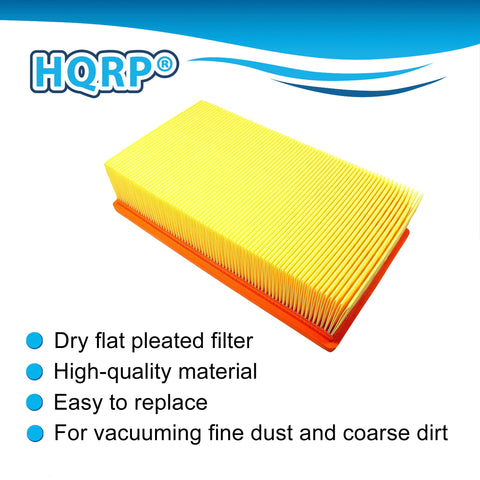 HQRP flat pleated filter for Bosch VAC090A maintains airflow with coarse debris.