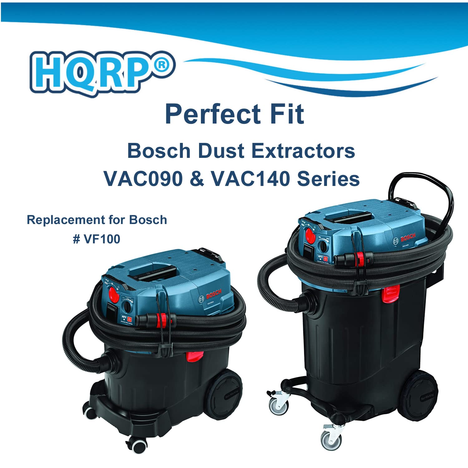 HQRP flat pleated filter for Bosch VAC090AH enhances suction and dust separation.