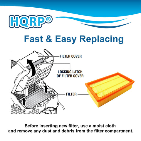 HQRP flat pleated filter for Bosch VAC140A boosts filtration reliability.