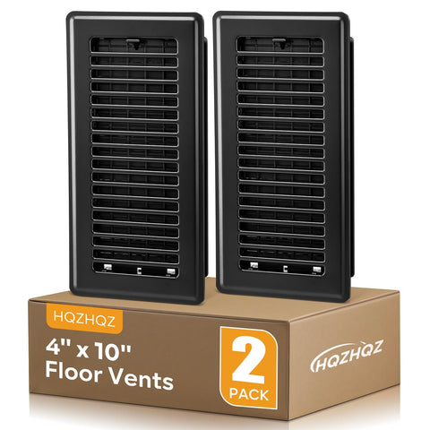HQZHQZ 4x10 floor register front view, sturdy steel for durable airflow