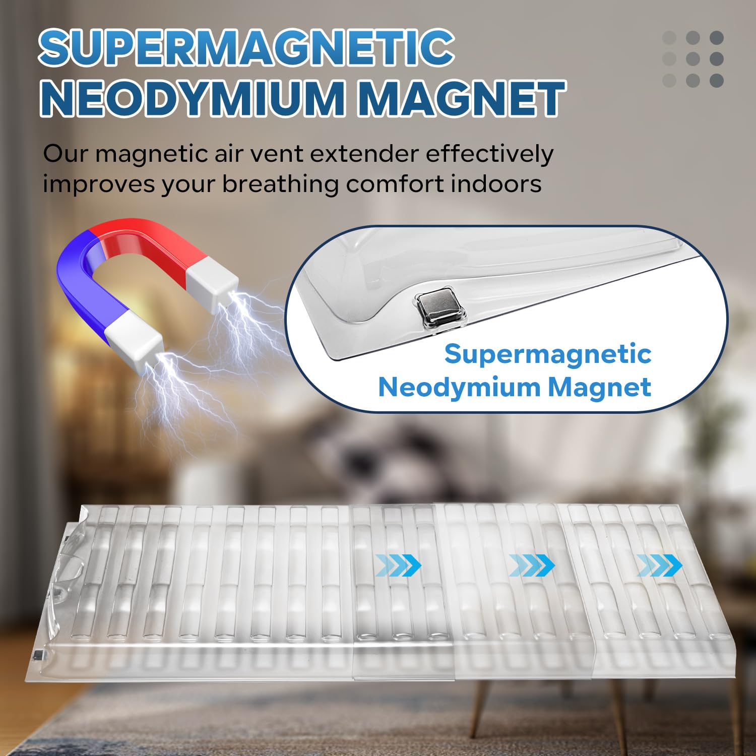 HQZHQZ Air Vent Extender magnetic clip attaches securely to metal vents