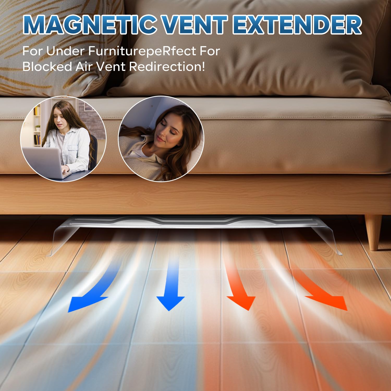 HQZHQZ Air Vent Extender under bed redirects air to the room