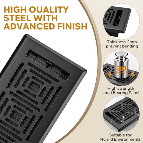 HQZHQZ edge-fold seamless-fit floor vent ensures safe, snag-free installation.