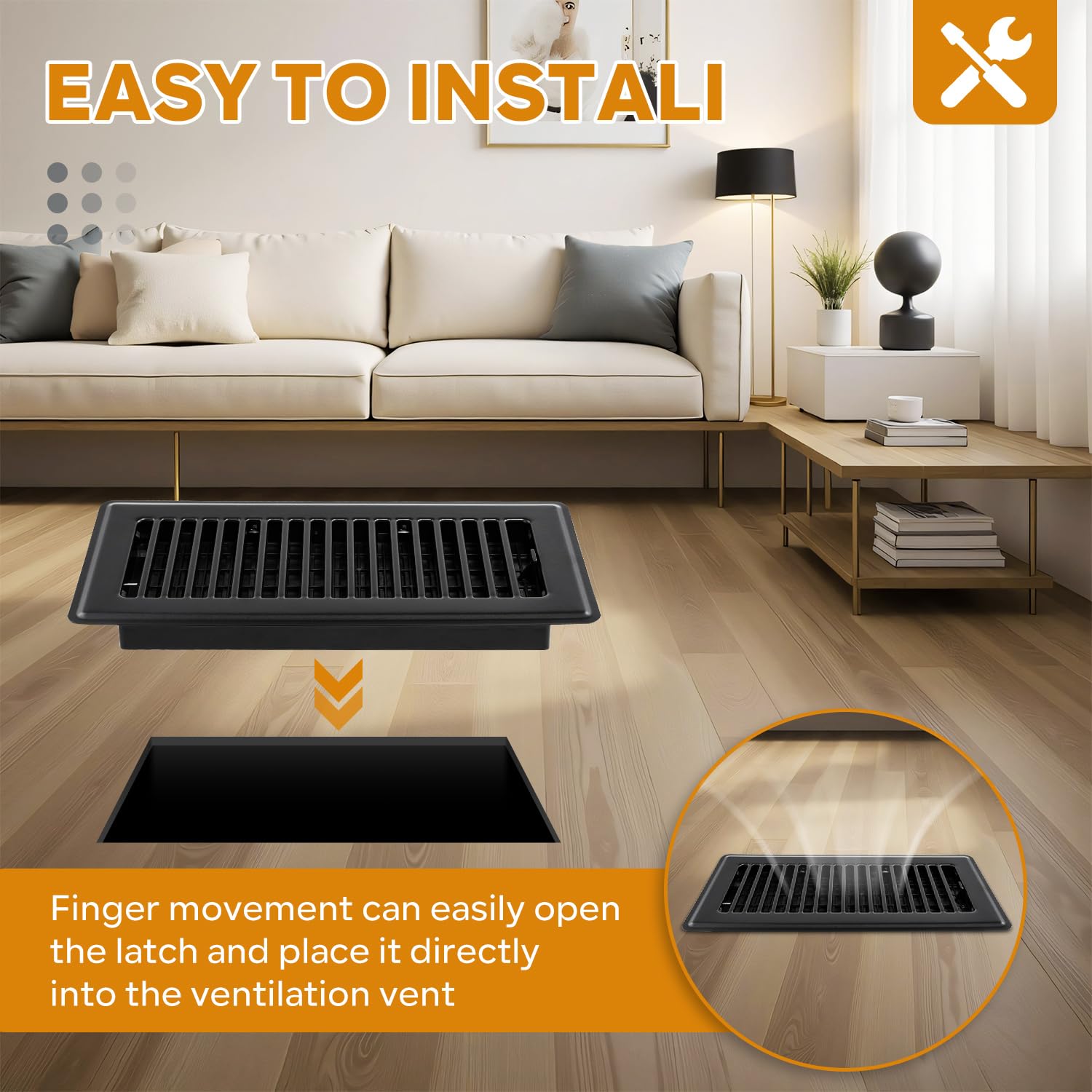 HQZHQZ powder-coated steel vent cover resists wear and blends in