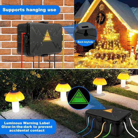 Hrensaw IP54 box installation options include flat placement or wall hanging.