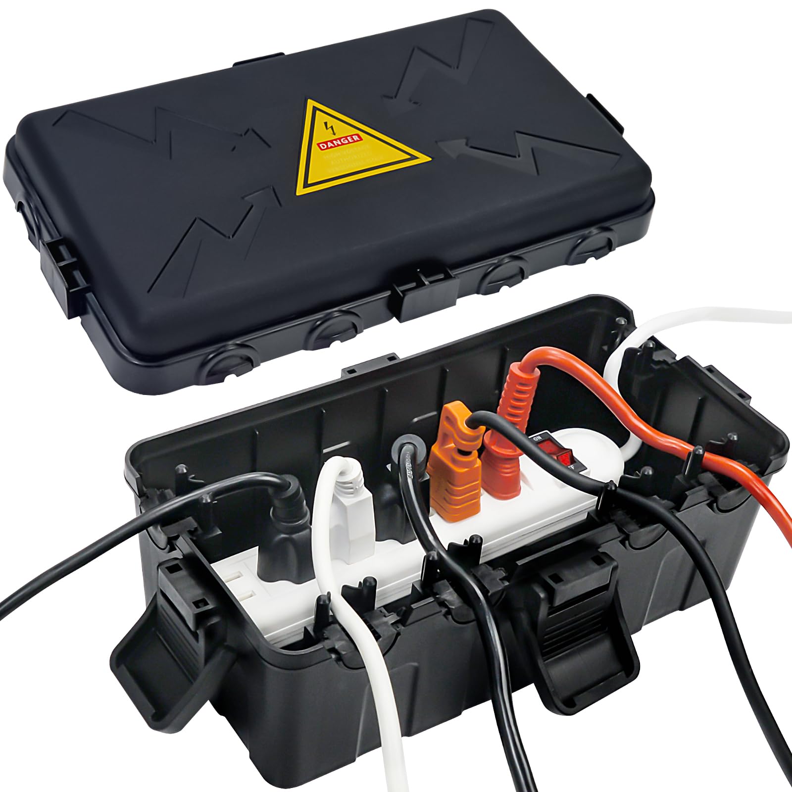 Hrensaw medium outdoor box front view showing rugged housing for outdoor outlets