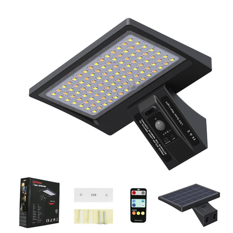 HREVORRYDA solar wall light front view delivering bright outdoor illumination