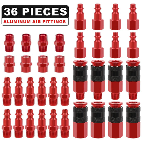 Hromee 1-4-inch FNPT couplers closeup for common interchangeable air fittings.