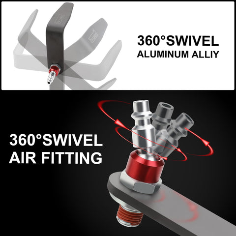 Hromee 1/4 in NPT swivel fittings shown for quick tool setup
