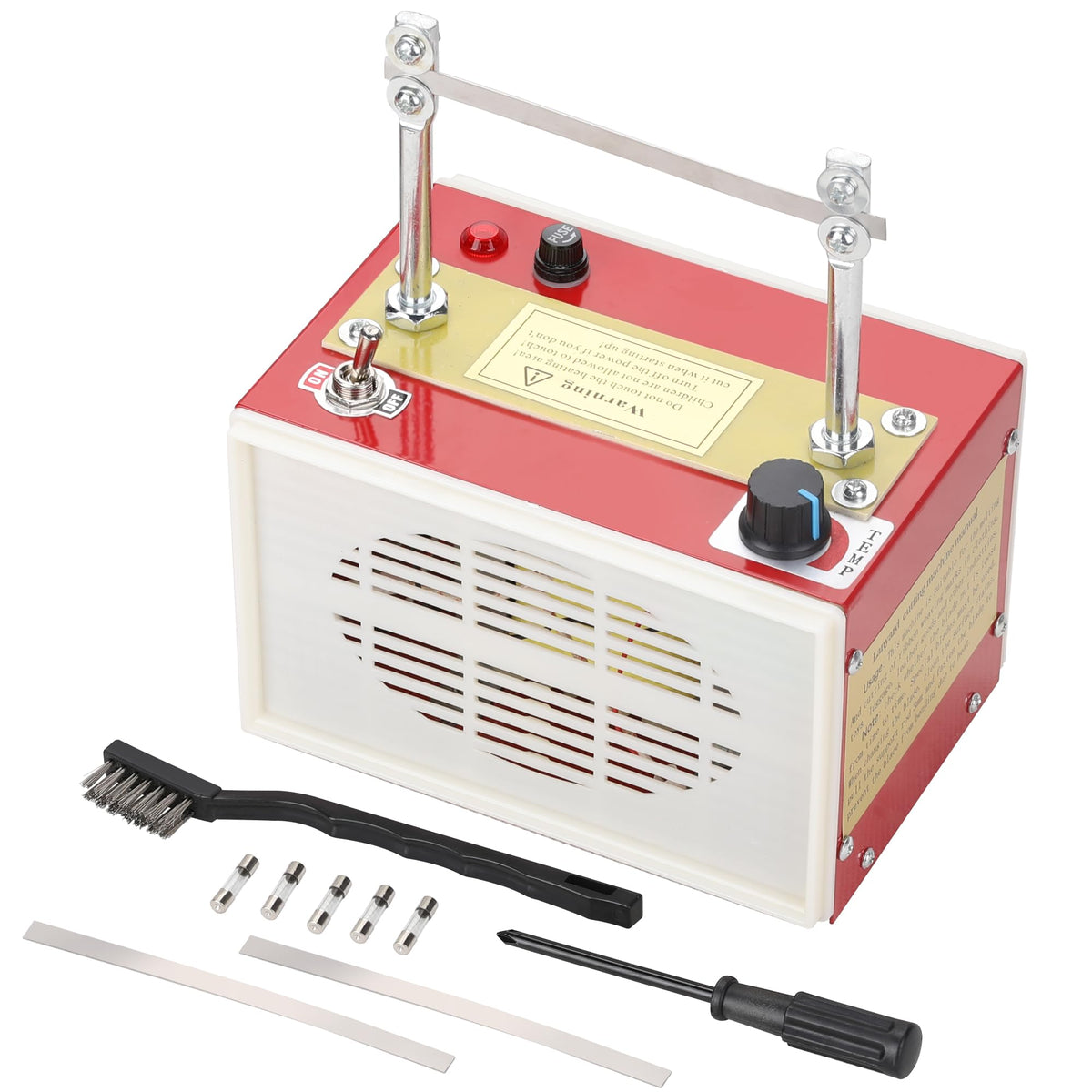 Hromee 60W rope cutter on bench showing compact design and ready-to-use setup for synthetic materials.
