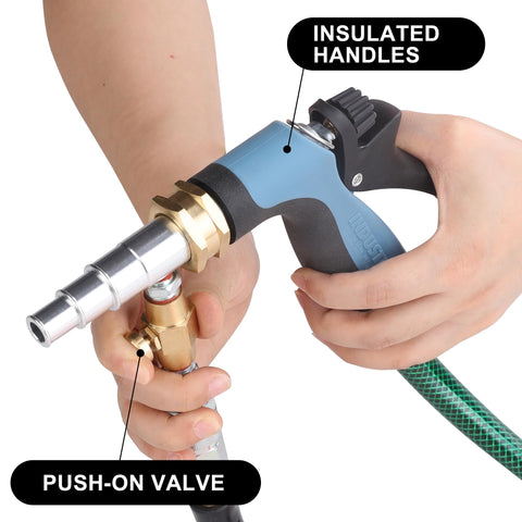 Hromee garden hose hookup enables core cleaning without disassembly.