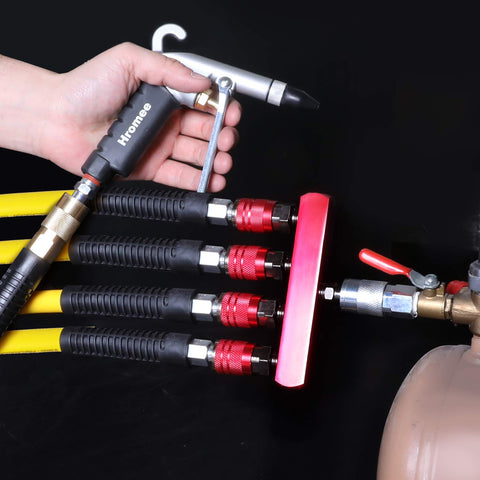 Hromee in-line pneumatic distributor enables four-tools-at-once workflow.