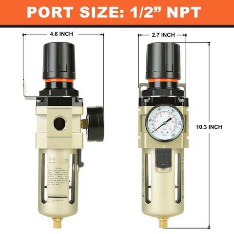 Hromee pressure gauge with metal housing dual psi/bar readability.