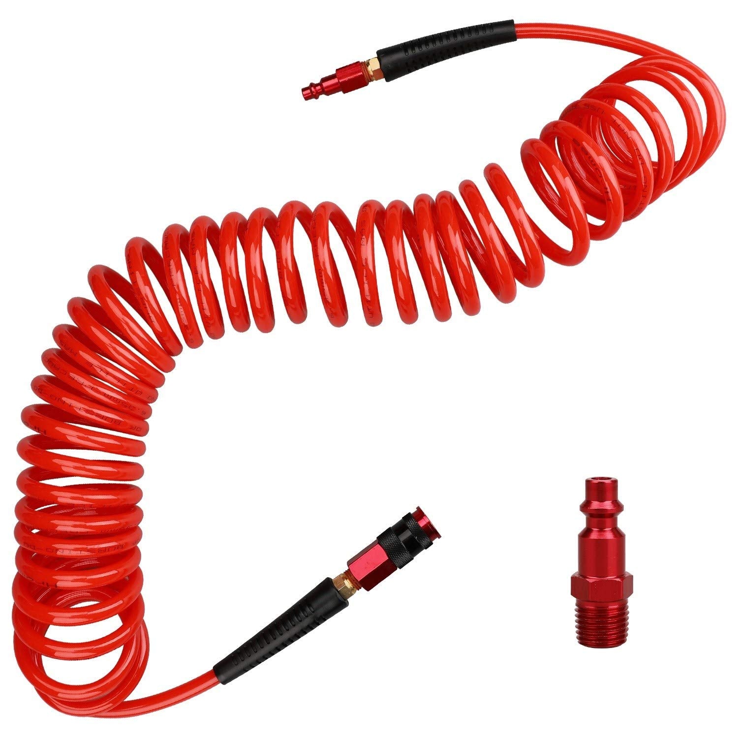 Hromee PU recoil hose 25 ft coiled for quick setup and tangle-free use