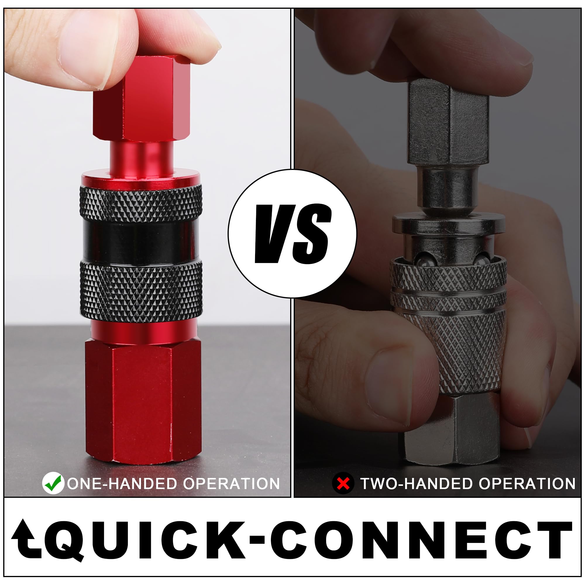 Hromee quick connect locking balls demonstrating secure tool-free connection.