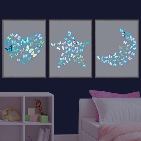 HSDSH bedroom wall art with butterfly decals for imagination