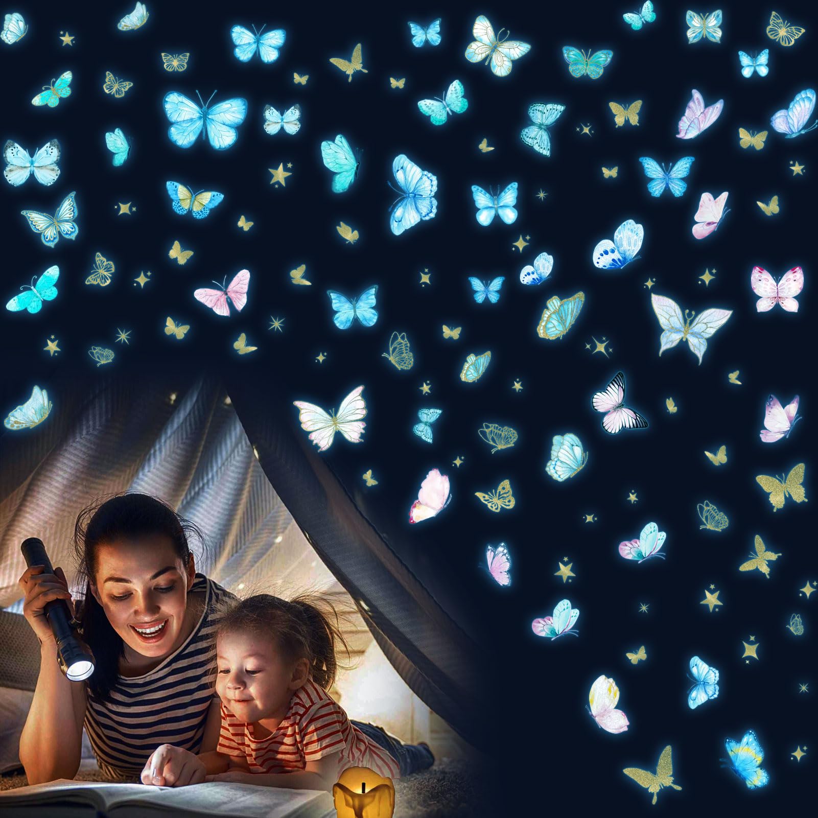 HSDSH waterproof PVC butterfly stickers adhere to smooth surfaces