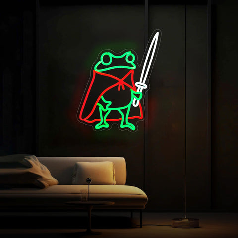 HSJNJKFU frog neon sign shelf display adds playful focal point