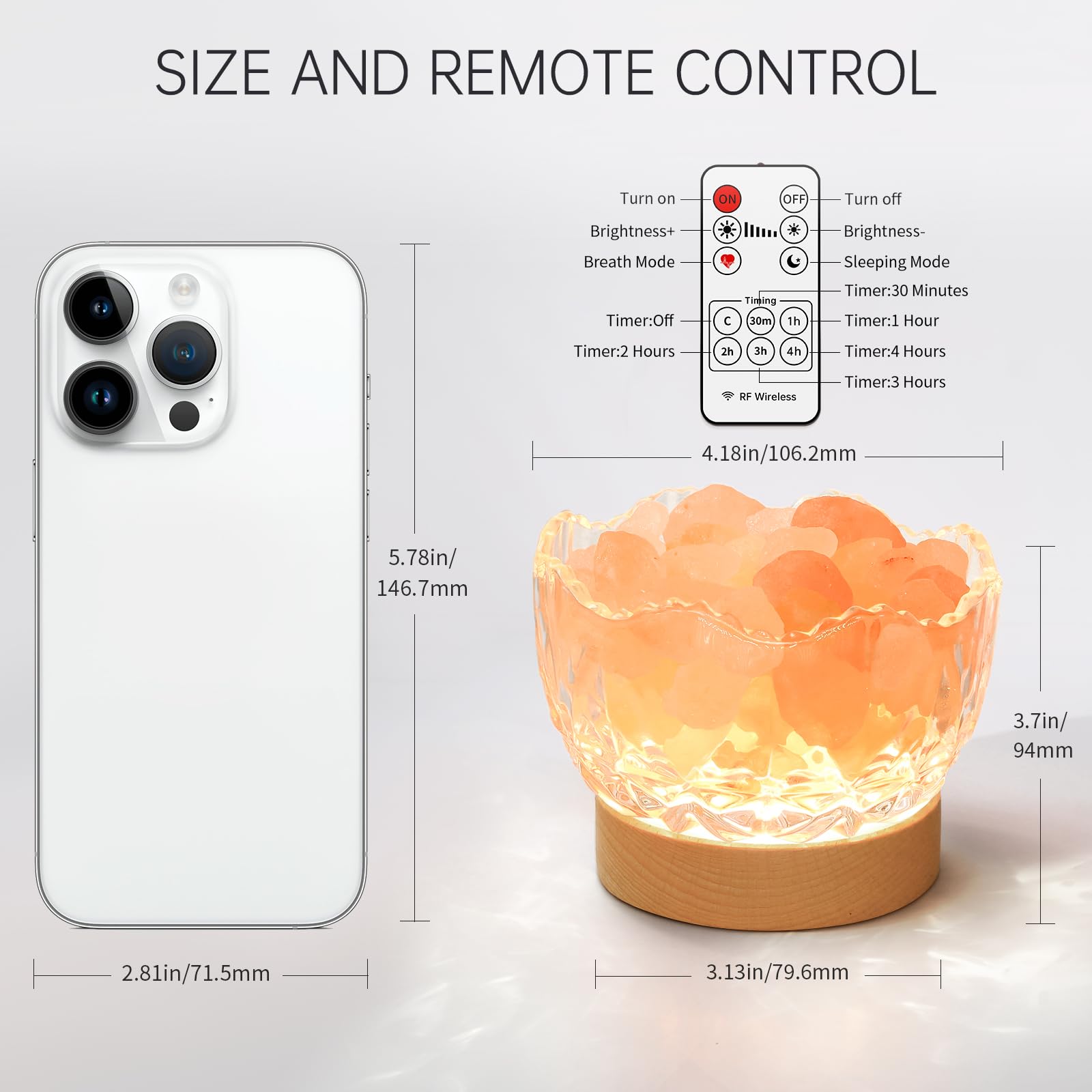 HSLZOMI pink salt lamp’s crystal glass bowl softly diffuses glow