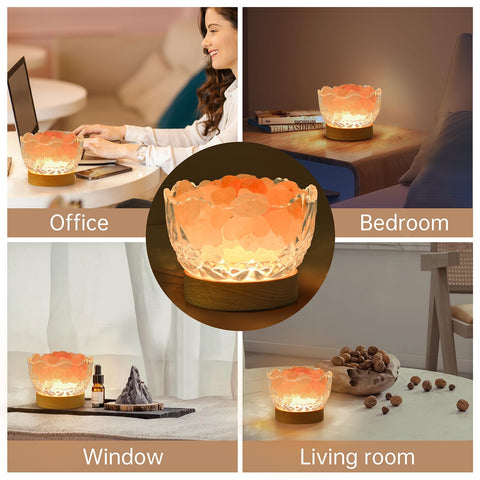 HSLZOMI lamp highlights glass bowl design and gentle pink glow