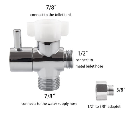 Hsmhose T-valve threads seven-eighths by seven-eighths by one-half inch for secure connections