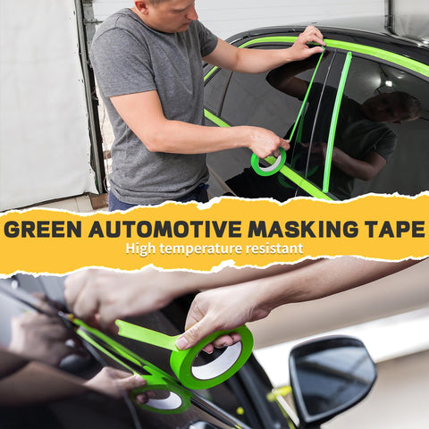 Hsxfl Green masking tape on outdoor surface resisting heat and moisture