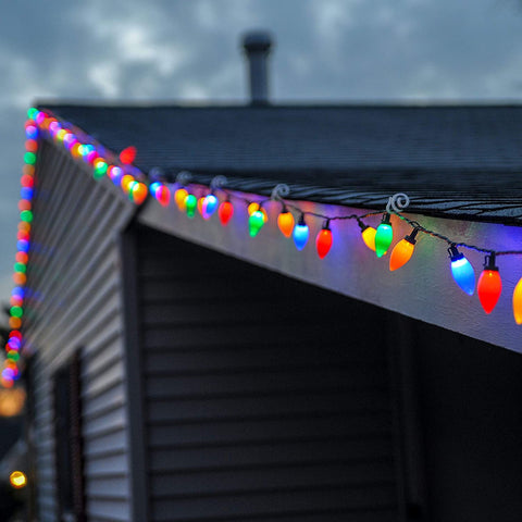 HSXLXSC C9 33ft string lights for balcony decor and easy setup