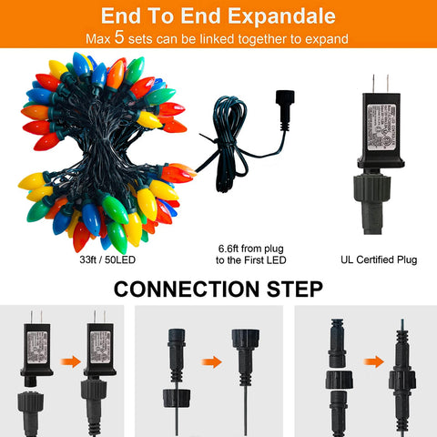 HSXLXSC C9 lights with 8 modes for versatile mood lighting