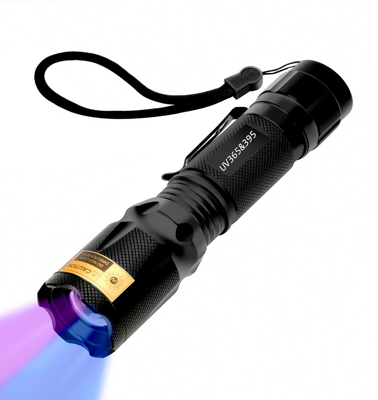 HSXMN UV Flashlight 365nm reveals fluorescence for stain detection and material inspection