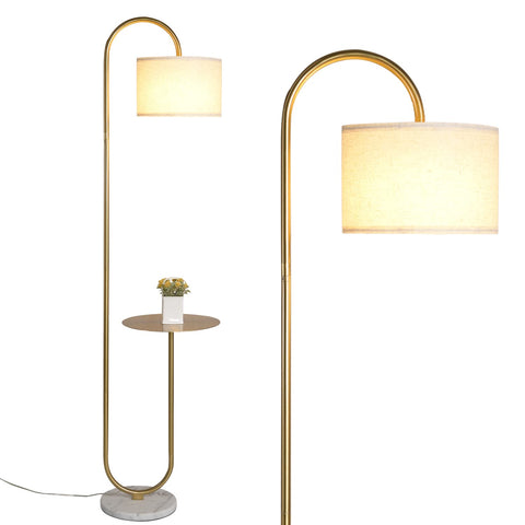 Hsyile arc lamp with gold brass base adds modern elegance.