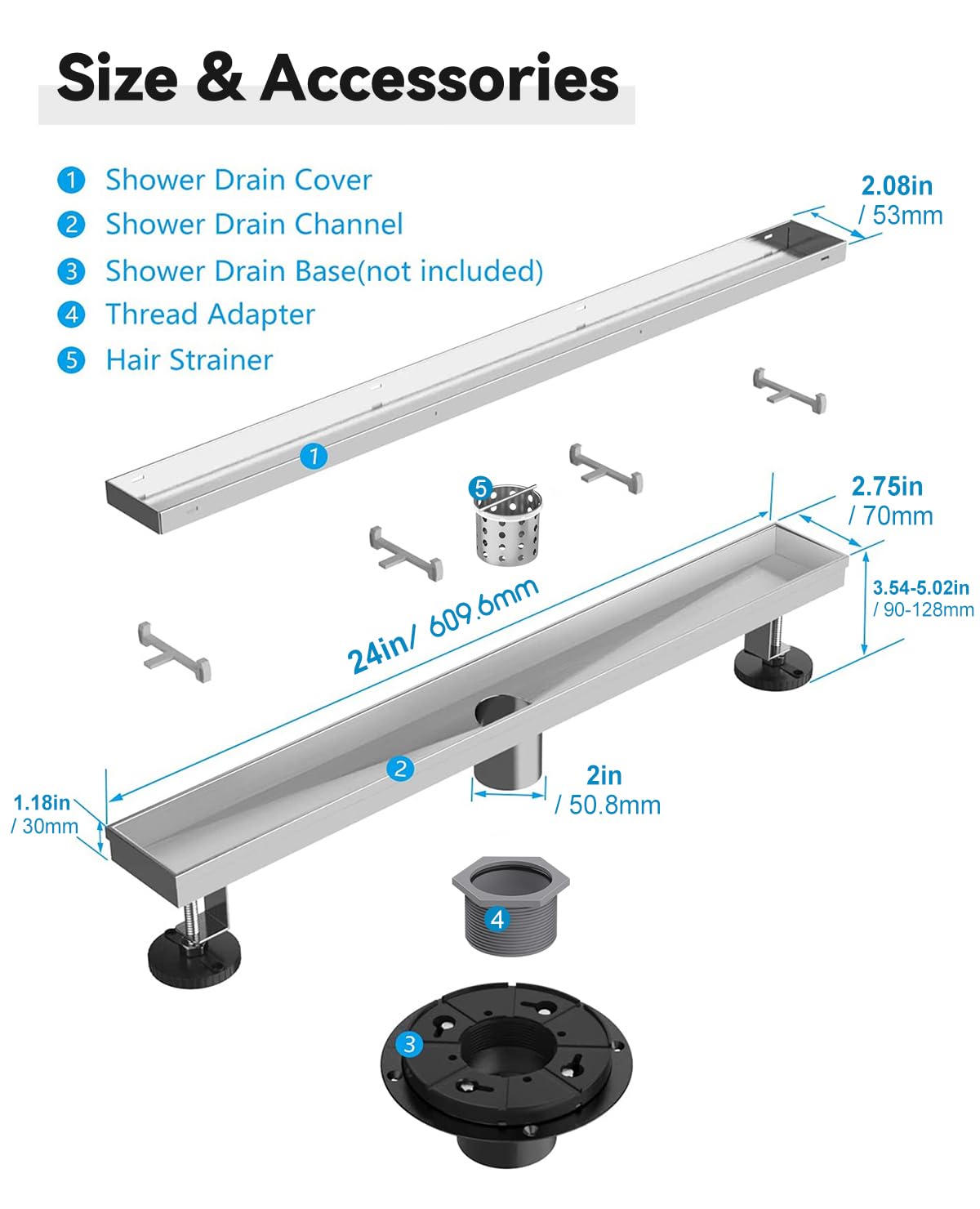 HTOH 2-inch outlet compatible with standard US No-Hub bases for versatile installation