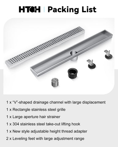 HTOH drain designed for ADA-friendly, accessible bathroom use.