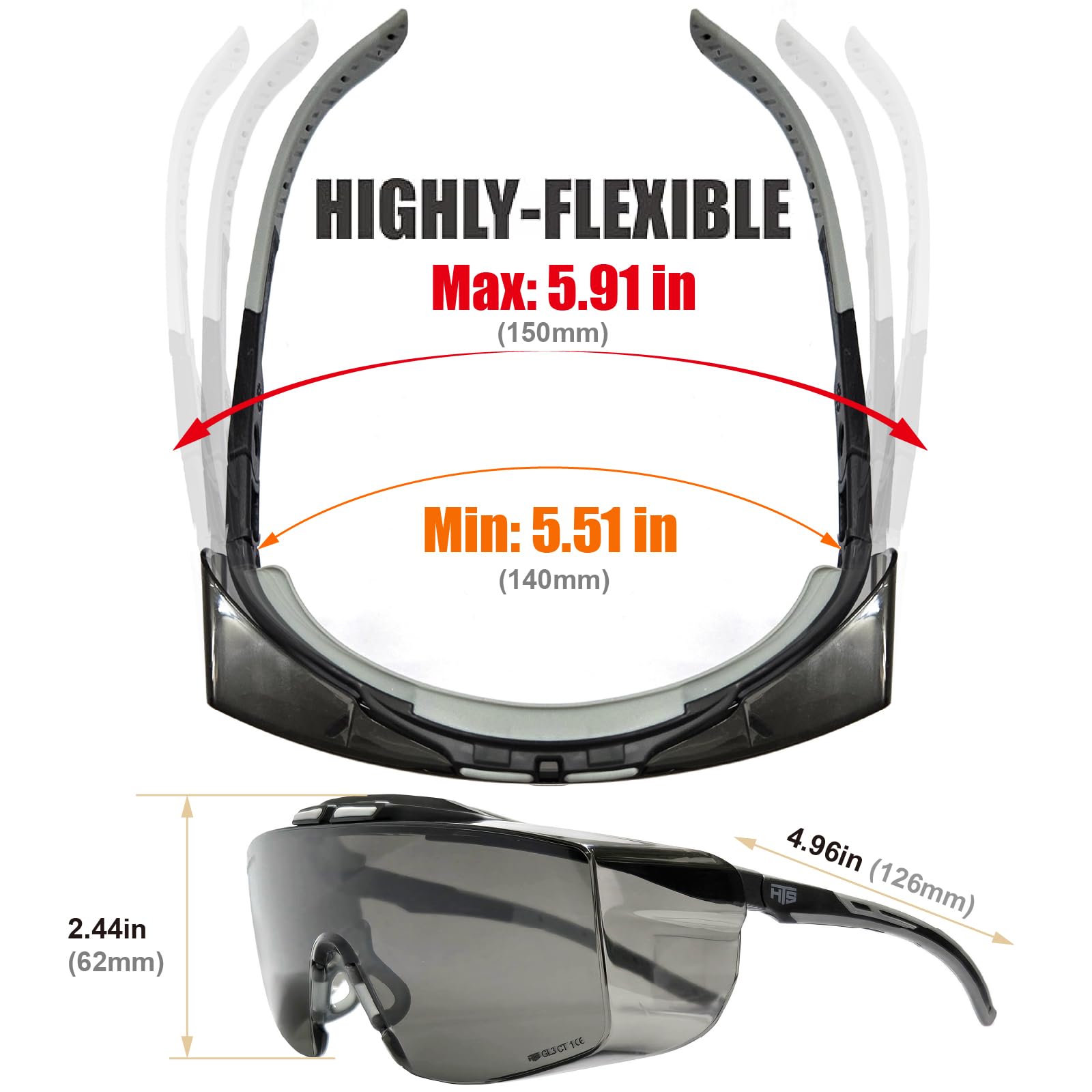 HTS HUNTERSKY anti-fog coating keeps lenses clear.