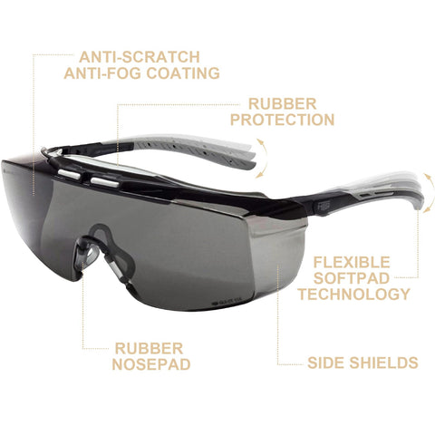 HTS HUNTERSKY OTG over-eyeglasses design for obstruction-free wear.