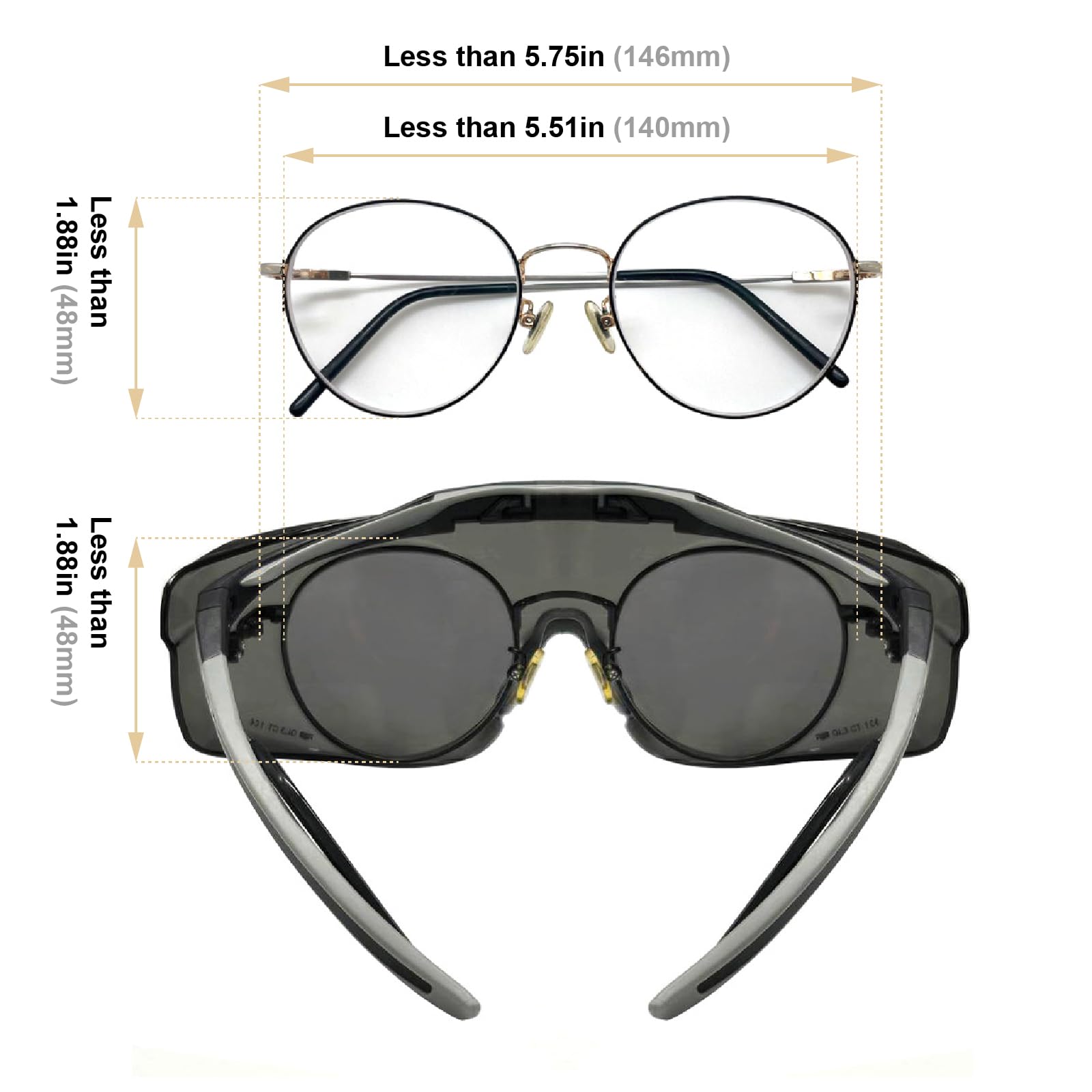 HTS HUNTERSKY smoke-tinted lenses reduce glare in bright work environments.